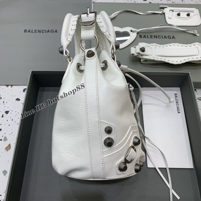 Balenciaga專櫃爆款大號白色手提包 巴黎世家city水桶包新款機車水桶包 fyj2025